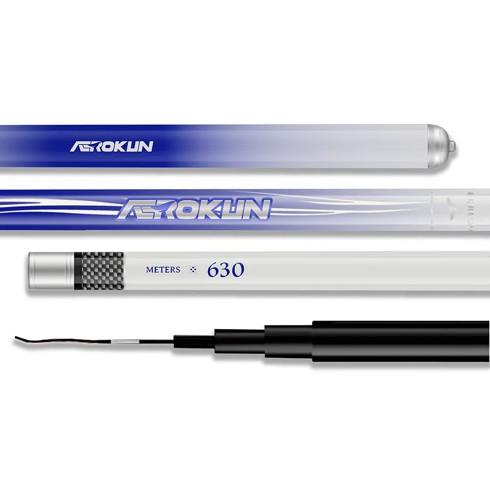 Blue and white coated fishing rod