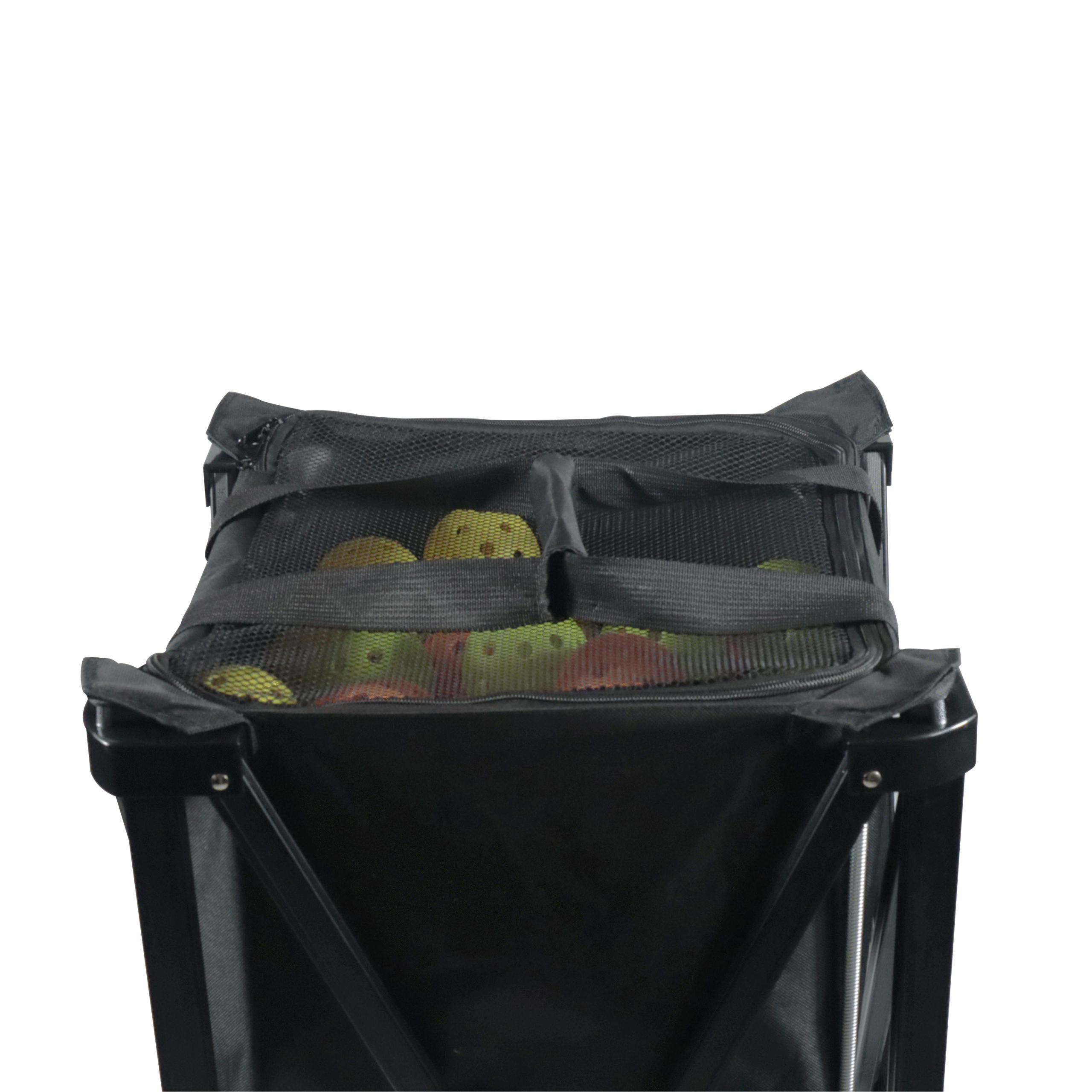 Portable Pickleball Basket Folding Pickleball Ball Collector Pickleball Carts With Wheels Ball Cart