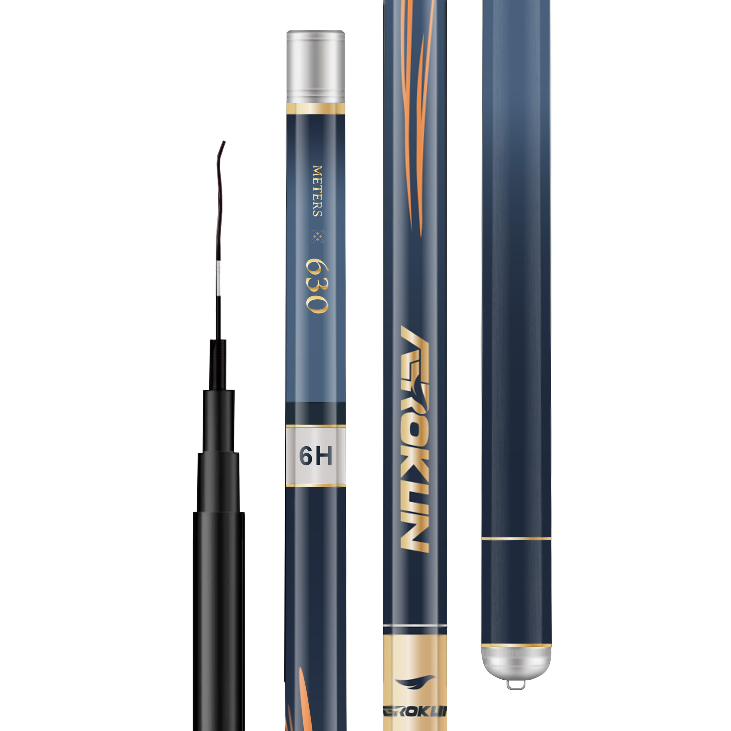 Super Hard 6.3m H 37 Action Telescopic Carbon Fishing Rod for Lake and River Fishing Taiwan Carp Rod F-AZURE GOLD