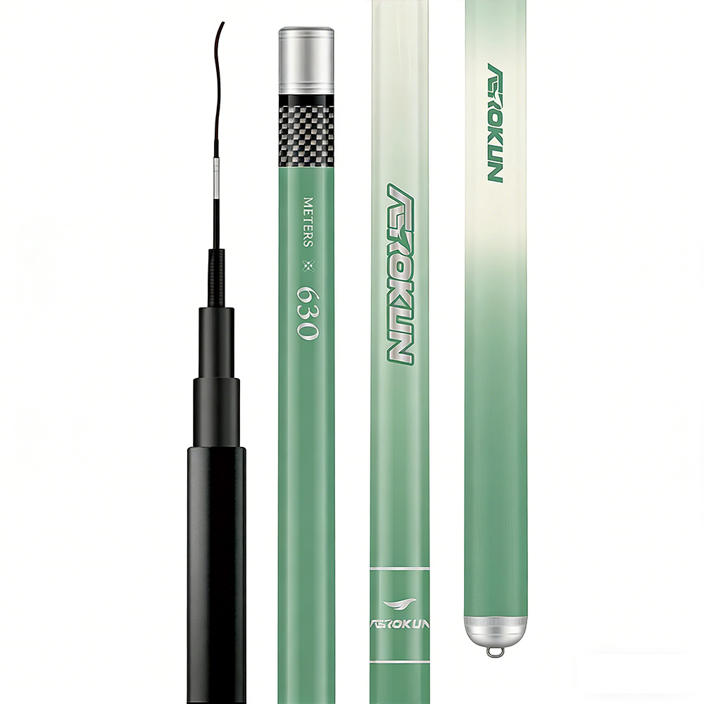 Recreational Fishing Rod Telescopic Fishing Rod for Freshwater Power Fishing Rod F-CLEAR GREEN