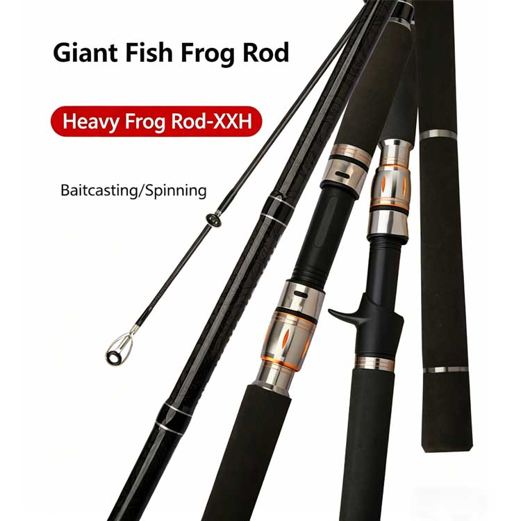 Freshwater Catfish Fishing Tackle Heavy Baitcasting Carbon Jigging Fishing Rod Xxh 2 Sections Snakehead Rod